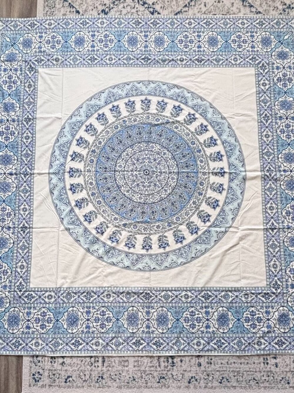 Urban Outfitters Home Blue Mandala Design Duvet Cover